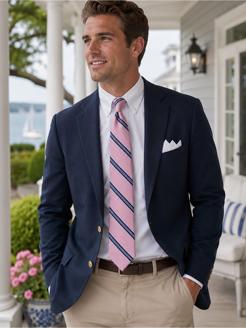 NWT Suitsupply 100% Silk Pink Navy Diagonal Stripe Tie Textured Woven Italy